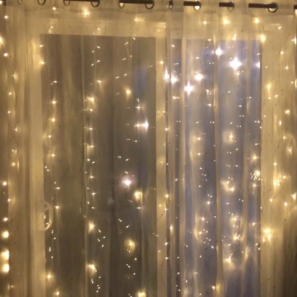 Curtain string lights warm white
